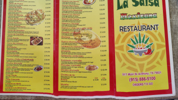 La Salsa Mexicana menu