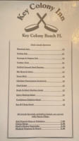 Key Colony Inn menu