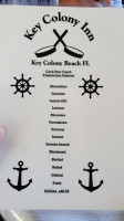 Key Colony Inn menu