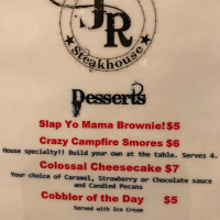 Jr Steakhouse menu