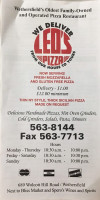 Leo's Pizza menu