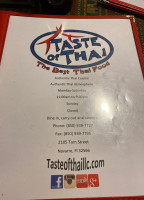 Taste Of Thai menu