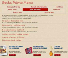 Becks Prime menu