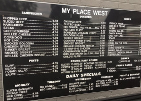 My Place -b-q West menu