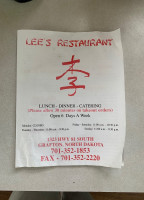 Lee's menu