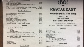 Route 66 Snowboard And Ski Shop menu