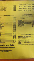 Brandin' Iron Cafe menu