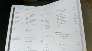 Ski-boy Drive Inn menu