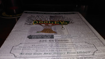 Dooley's Tavern And Grill menu