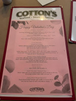 Cotton's menu