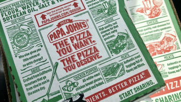 Papa Johns menu