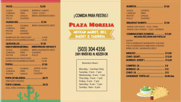 Plaza Morelia menu