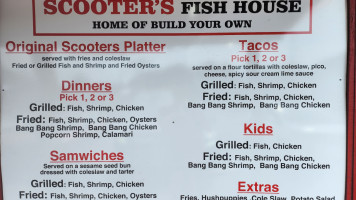 Scooter's Fish House menu