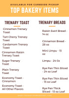 Trenary Home Bakery menu