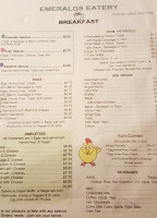 Emeralds Eatery menu