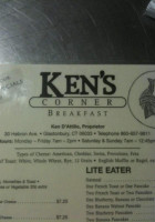 Ken's Corner Breakfast Lunch menu