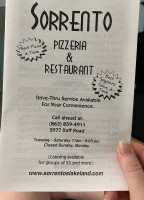 Cicala's Pizzeria menu