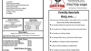 Chick N Run Of Jackson menu