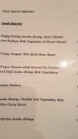 Asia House menu