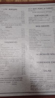 Tom's Country Cafe menu