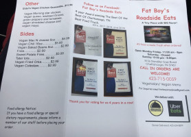 Fat Boy's Roadside Eats menu