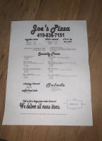 Joe's Pizza Kitchen menu