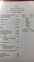 Jw's Cafe menu