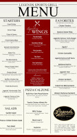 Legends Sports Grill menu