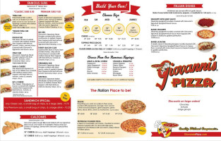 Coal Grove Giovanni's Pizza menu