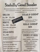 Angry Beaver Lodge menu