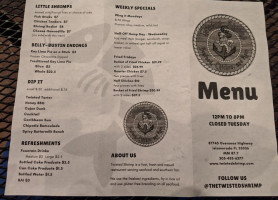 Twisted Shrimp menu