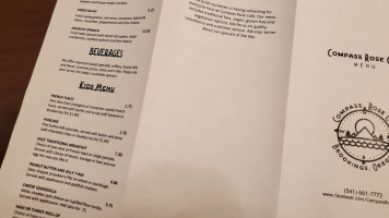 Compass Rose Cafe menu