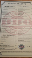 Bubba's Bar-b-que Restaurant menu