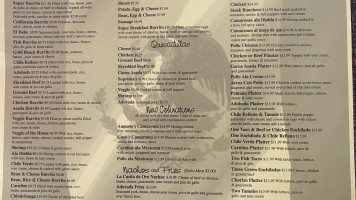 Casita De Oro menu