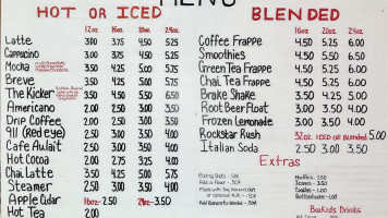 The Coffee Brake, Mt. Shasta, California menu