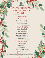 Leyla Fine Lebanese Cuisine menu