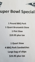 Rogers Pit-cooked -b-que menu