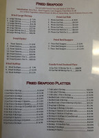 Texas Seafood Steak House menu