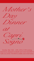 Capri Sogno menu