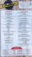 O'malleys Sports Pub Grill menu