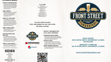 Front Street Brewery Taproom menu