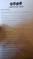 Bold American Fare menu