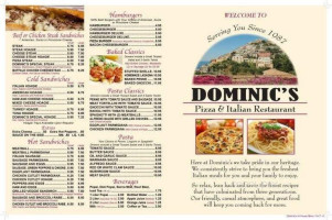 Dominic's Pizza menu