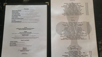 The Patten House Restaurant Bar menu