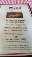 High Cotton Barbeque menu