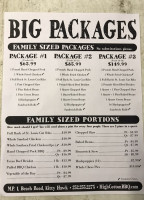 High Cotton Barbeque menu