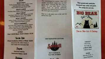 Big Bear Deli menu