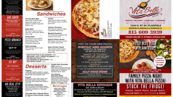 Vita Bella Pizza menu