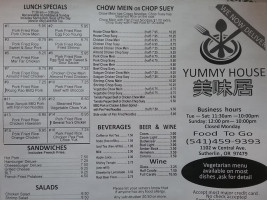 Yummy House menu