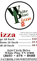 White Pine Pizza 2 menu